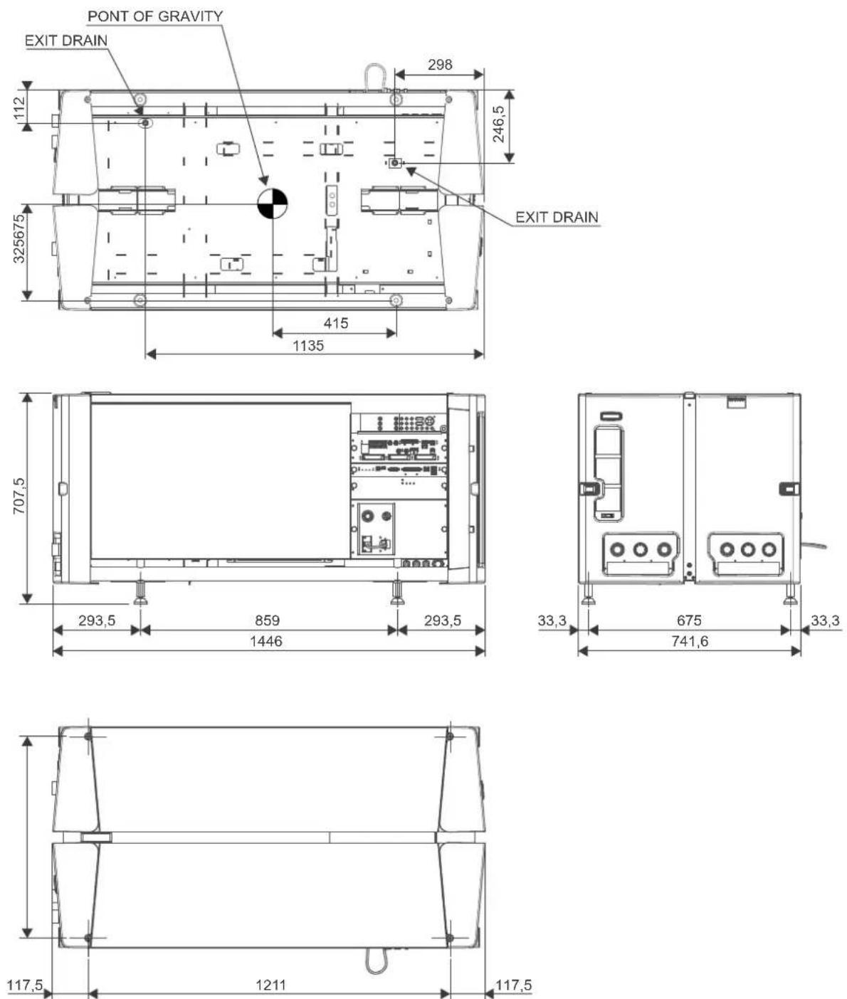 Barco Thor+ - A.5 Dimensions of the Thor series projector - 1