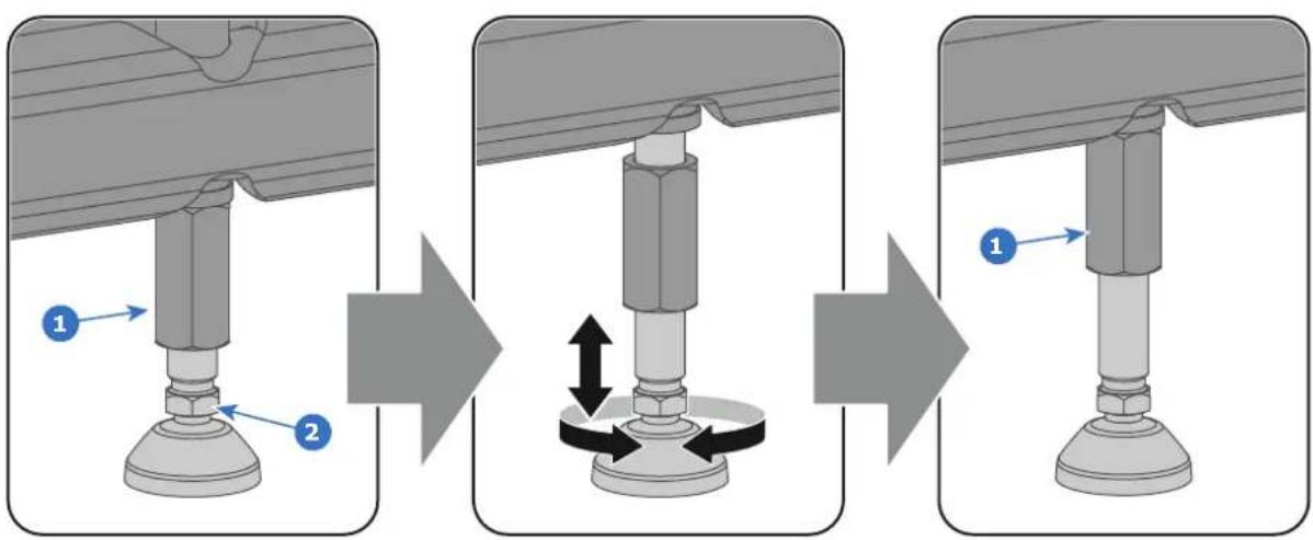 Diagram illustrating the step-by-step assembly of a mechanical component, showing three sequential states with labeled parts and directional arrows.