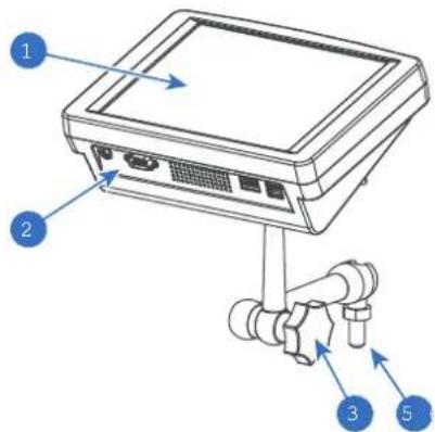Diagram of a device with numbered components and labeled parts, likely illustrating a network or system interface.