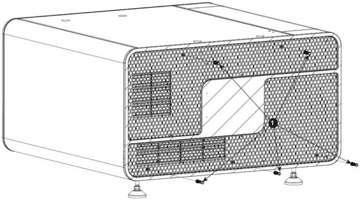 Barco DP2K-6E - How to install the rear cover? - 1