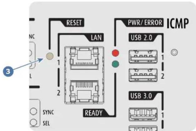 3 SYNC 1 2 RESET LAN PWR/ ERROR ICMP 1 2 READY USB 2.0 USB 3.0 1