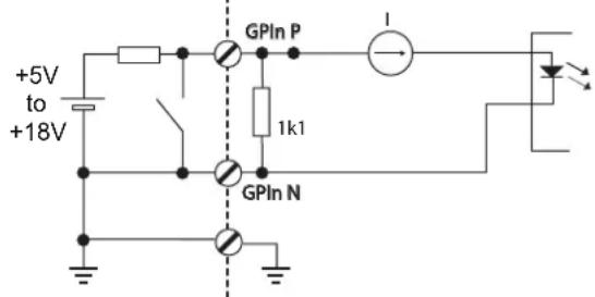 +5V to +18V GPIn P 1k1 GPIn N