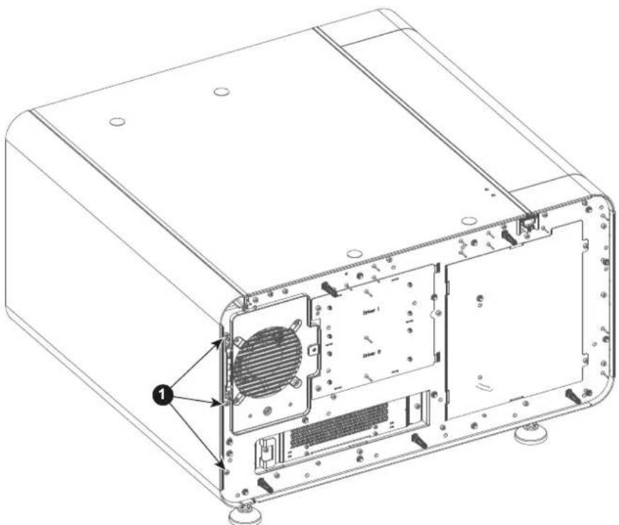 Barco DP2K-6E - How to remove the left side cover? - 2