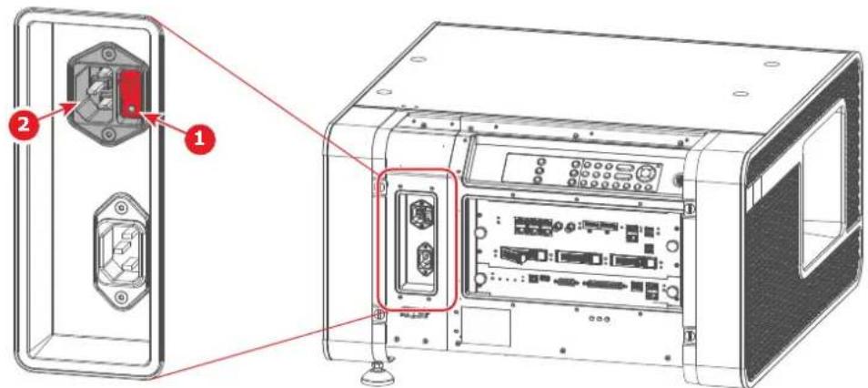 Technical diagram of an electronic device showing internal components with numbered labels pointing to their parts.