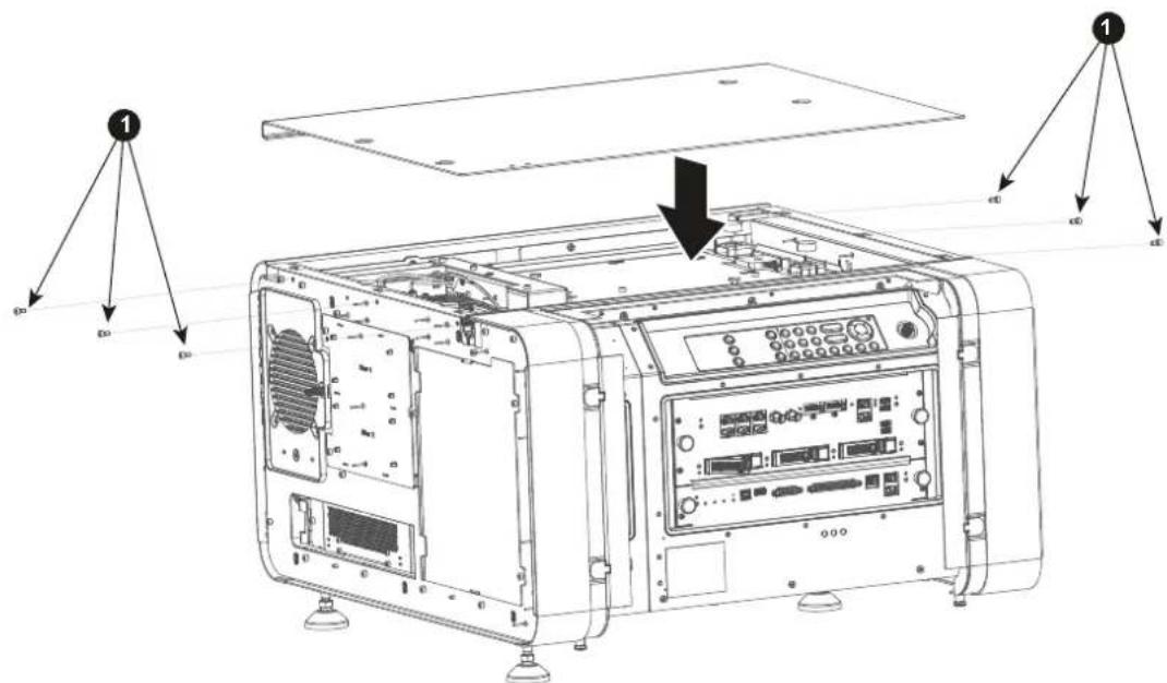 Diagram of an electronic device showing internal components and labeled connection points (1) and (2)