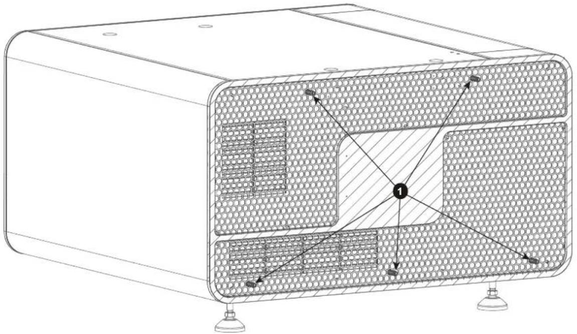 Barco DP2K-6E - How to remove the rear cover? - 1