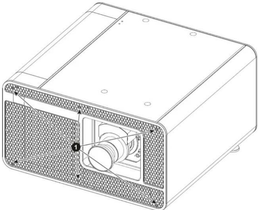 Barco DP2K-6E - How to remove the front cover? - 1
