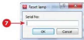 Reset lamp Serial No: OK Cancel