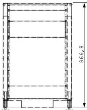 Barco DP2K-6E - A.4 Dimensions of the universal pedestal - 2