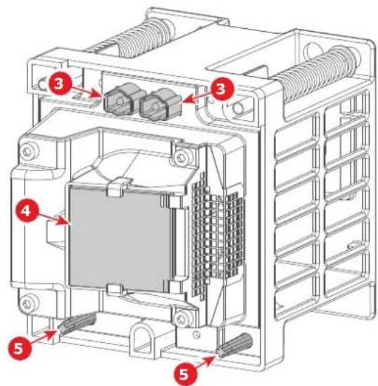 Technical diagram of an electronic device with numbered components for identification