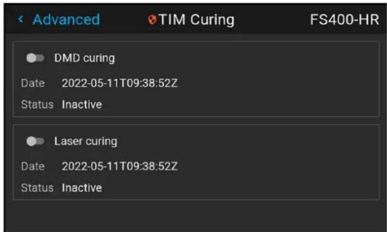 Advanced TIM Curing FS400-HR DMD curing Date 2022-05-11T09:38:52Z Status Inactive Laser curing Date 2022-05-11T09:38:52Z Status Inactive