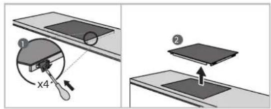 Diagram illustrating a mechanical assembly process with labeled parts and directional arrows