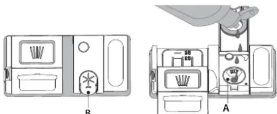 WHIRLPOOL WSBO 3O23 PF X - NAPEŁNIANIE DOZOWNIKA PŁYNU NABŁYSZCZA-JACEGO - 1