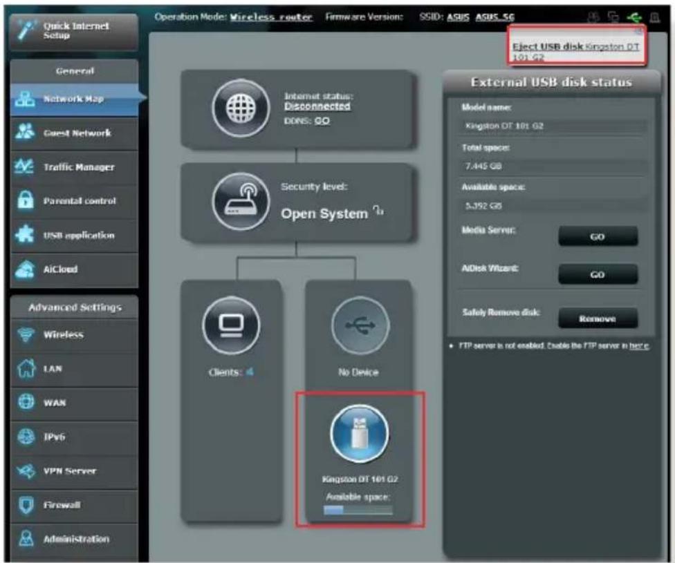 ASUS RT-AC1750 - ในการถอด USB ติสก์อย่างปลอดภัย: - 1
