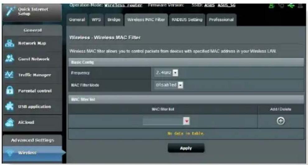ASUS RT-AC1750 - ตัวกรอง MAC ไร้สาย - 1