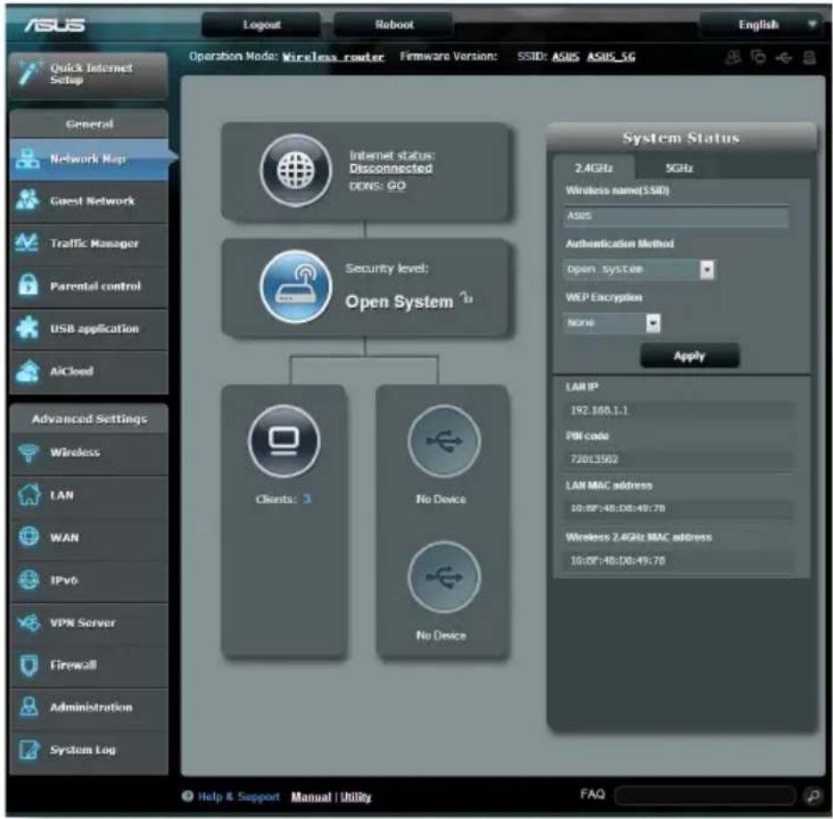 ASUS RT-AC1750 - การใช้แผนที่เตรือข่าย - 1