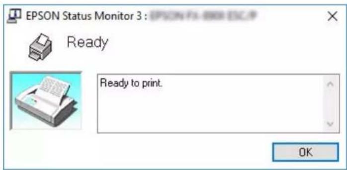 EPSON Status Monitor 3 : EPSON1-000 ESCP Ready Ready to print. OK