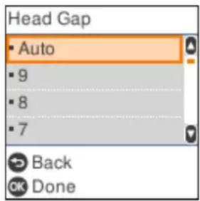 Head Gap • Auto • 9 • 8 • 7 Back Done