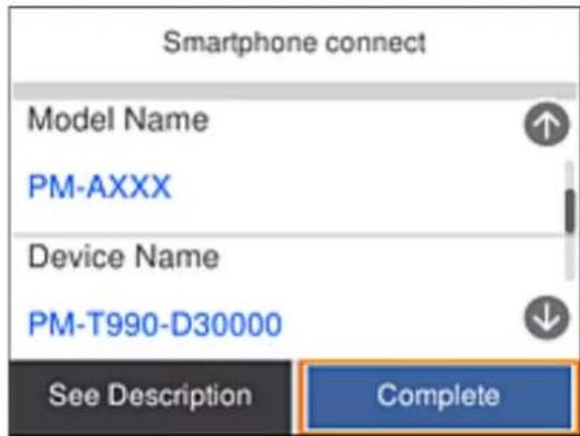 Smartphone connect Model Name PM-AXXX Device Name PM-T990-D30000 See Description Complete