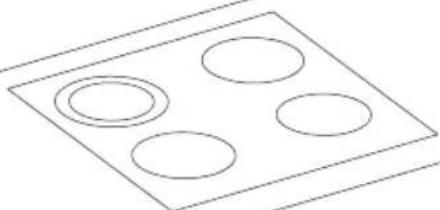 Simple line drawing of four empty ovals arranged in a square pattern (no text or symbols)