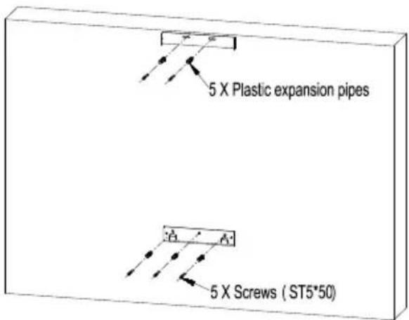 5 X Plastic expansion pipes 5 X Screws ( ST5*50 )