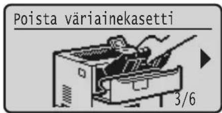Poista väriainekasetti 3/6