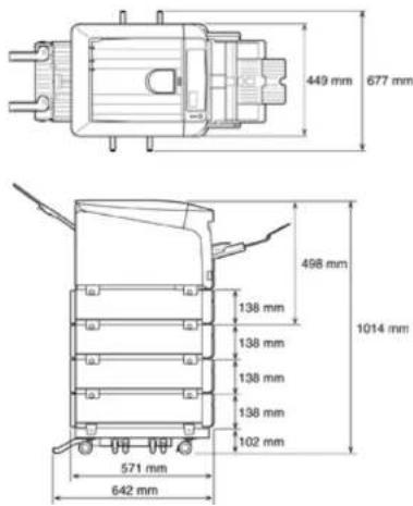 OKI C824dn - Printer Dimensions - 4