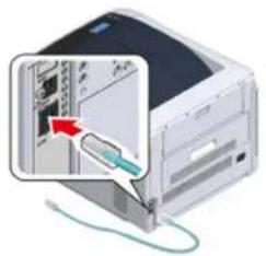 OKI C824dn - Connecting a LAN Cable - 2