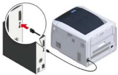 OKI C824dn - Connecting a USB Cable - 3
