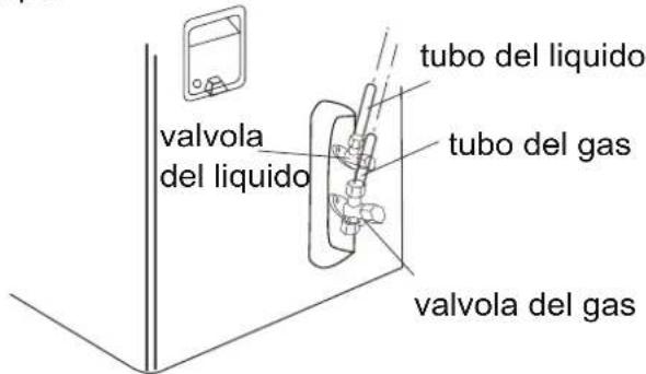 valvola del liquido tubo del liquido tubo del gas valvola del gas