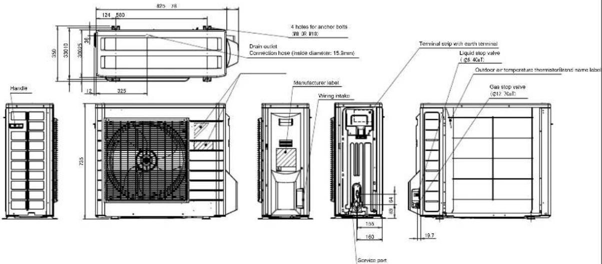 DAIKIN FTXM60M - - 1 Dimensional Drawings - 2