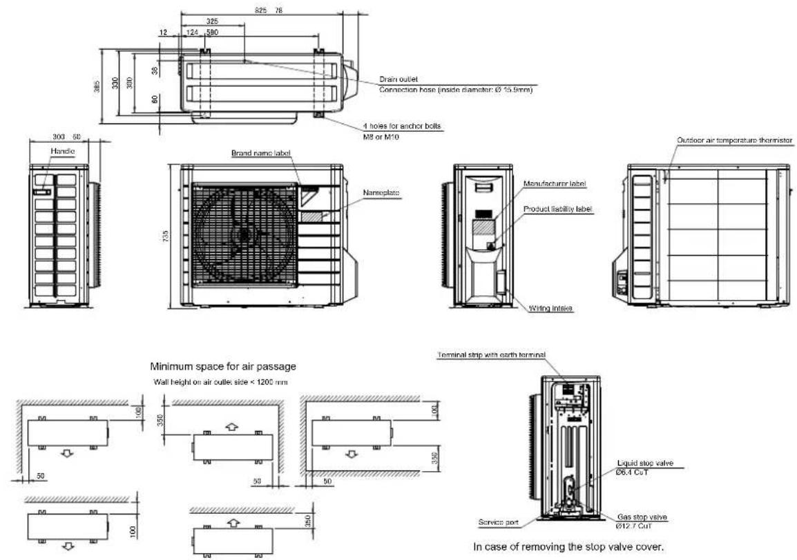 DAIKIN FTXM60M - - 1 Dimensional Drawings - 1