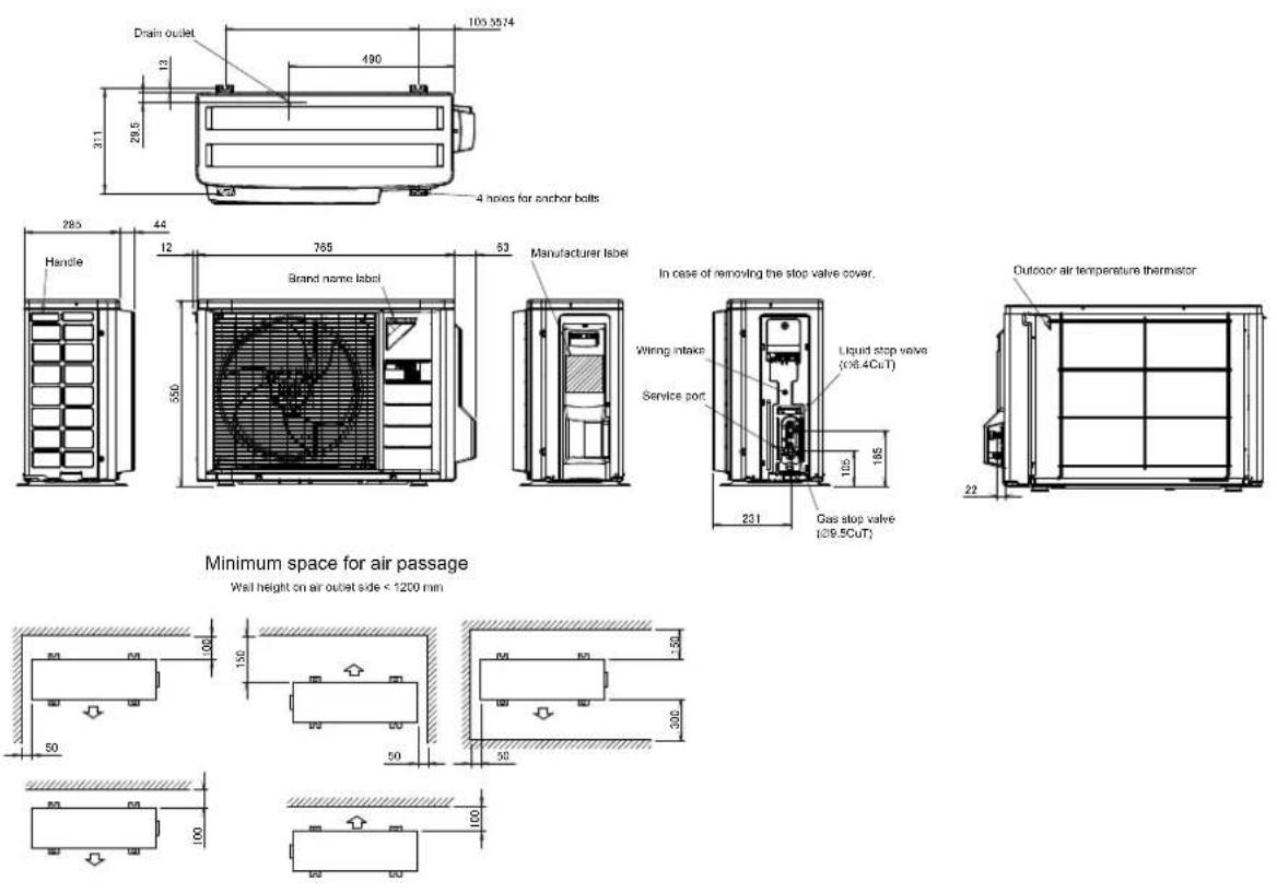 DAIKIN FTXM60M - - 1 Dimensional Drawings - 1