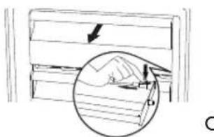 Diagram showing a hand pressing down on a wooden structure with labeled points A and D, including an arrow indicating direction.