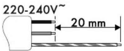 220-240V~ 20 mm