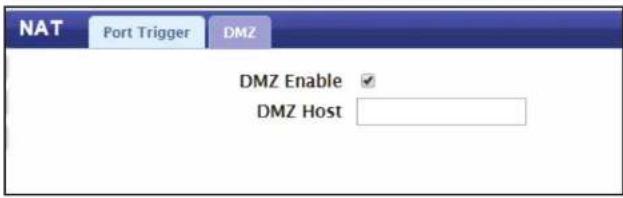 NAT Port Trigger DMZ DMZ Enable ✓ DMZ Host