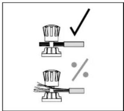 Diagram showing two mechanical components with a checkmark and a percentage symbol indicating a measure or adjustment.