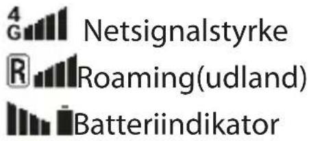 4 G Netsignalstyrke R Roaming(udland) Batteriindikator