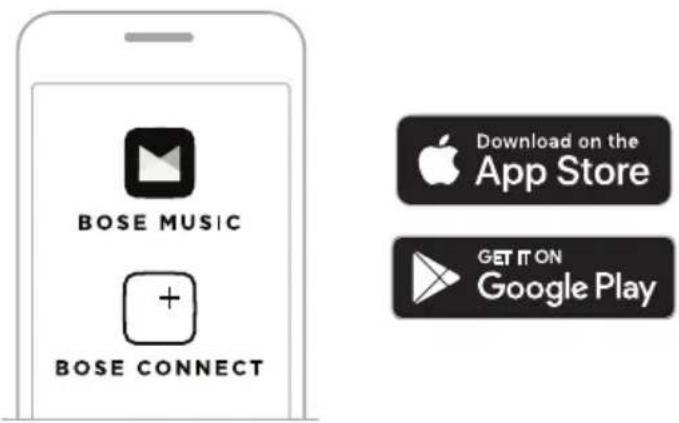 BOSE MUSIC + BOSE CONNECT Download on the App Store GET IT ON Google Play