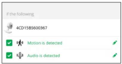 If the following 4CD15BS600367 ✓ Motion is detected ✓ Audio is detected