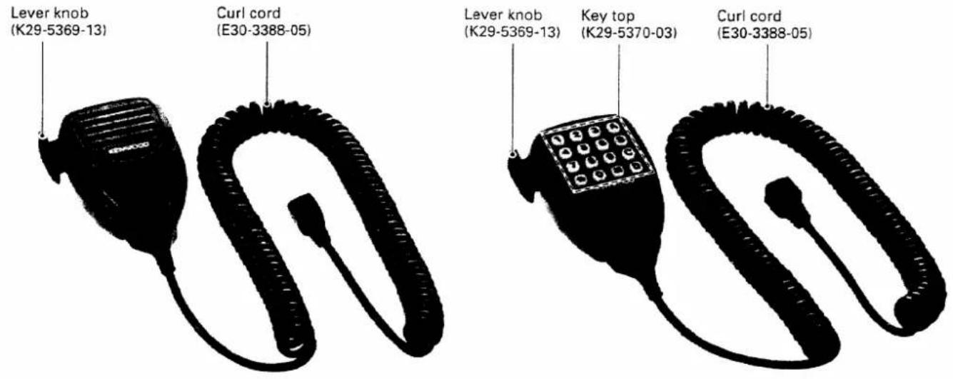 Lever knob (K29-5369-13) Curl cord (E30-3388-05) Lever knob (K29-5369-13) Key top (K29-5370-03) Curl cord (E30-3388-05)