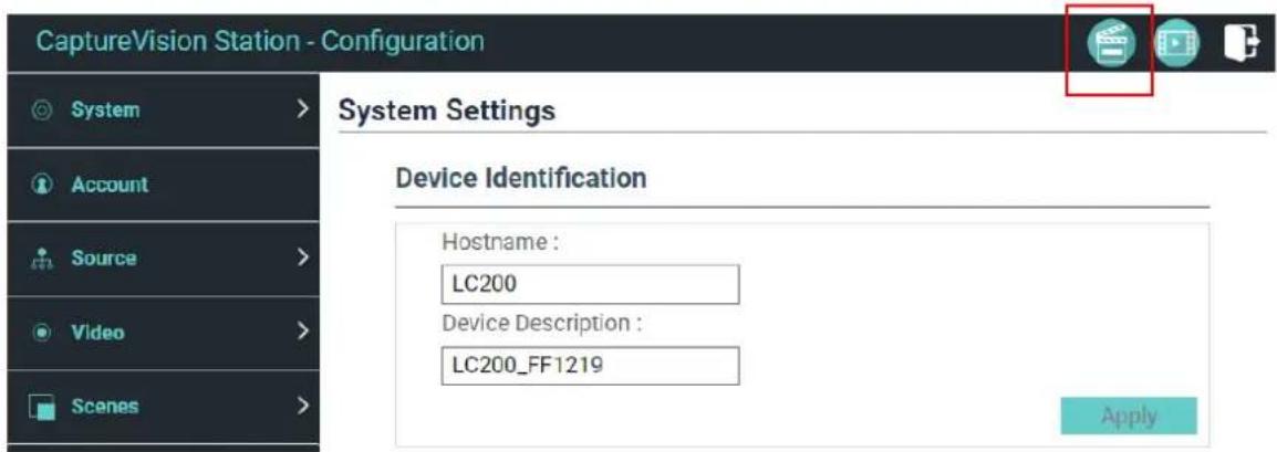 CaptureVision Station - Configuration System Settings Device Identification Hostname : LC200 Device Description : LC200_FF1219 Apply