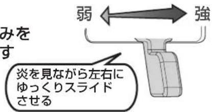 みを す 弱 強 炎を見ながら左右に ゆっくりスライド させる