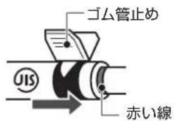 ゴム管止め JIS 赤い線