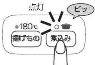 点灯 180℃ 揚げもの 煮込み ピッ