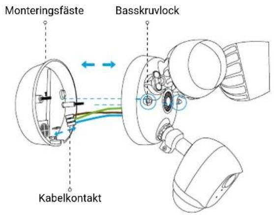 EZVIZ LC1C - Steg 3 Ta loss monteringsfästet från säkerhetsbelysningskameran. - 1