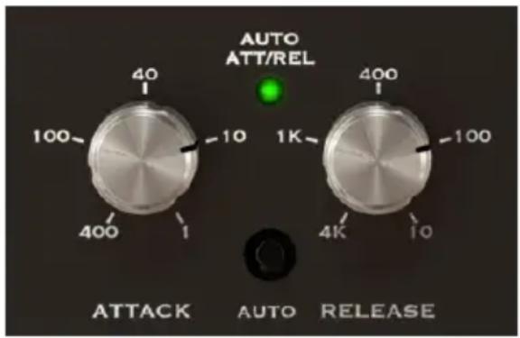 AUTO ATT/REL 40 100 -10 1K 400 1 4K 10 400 -100 ATTACK AUTO RELEASE