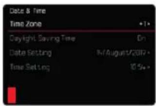 Date & Time Time Zone +1+ Daylight Saving Time On Date Setting 8/ August/2012 * Time Setting 10.5+