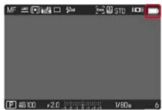 LEICA SL2 - CHARGE STATUS INDICATOR ON THE LCD PANEL - 2