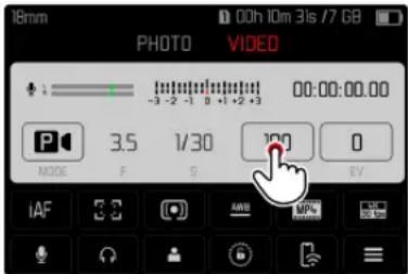 18mm PHOTO VIDEO 00:00:00.00 -3 -2 -1 0 +1 +2 +3 P 3.5 1/30 100 0 MODE F S BV iAF 3.3 AVB MPV L